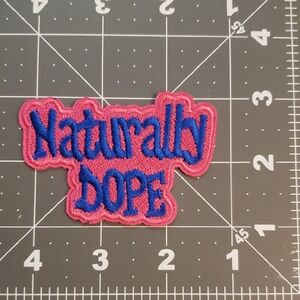 Pink and Blue 'Naturally Dope' Patch